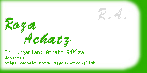 roza achatz business card